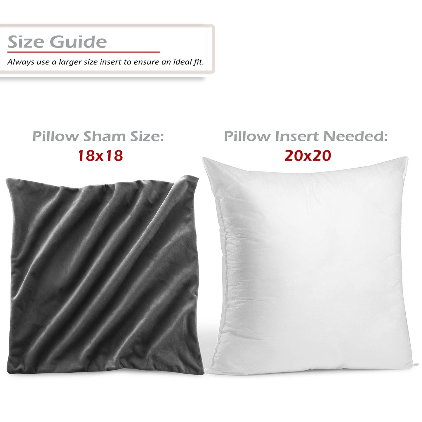 Holiday Nestl Throw Pillow Covers, Cozy Velvet Decorative Outdoor Pillow Covers 16x16 & 18x18 Inches, Soft Solid Cushion Covers for Sofa, Bed and Car, Set of 2