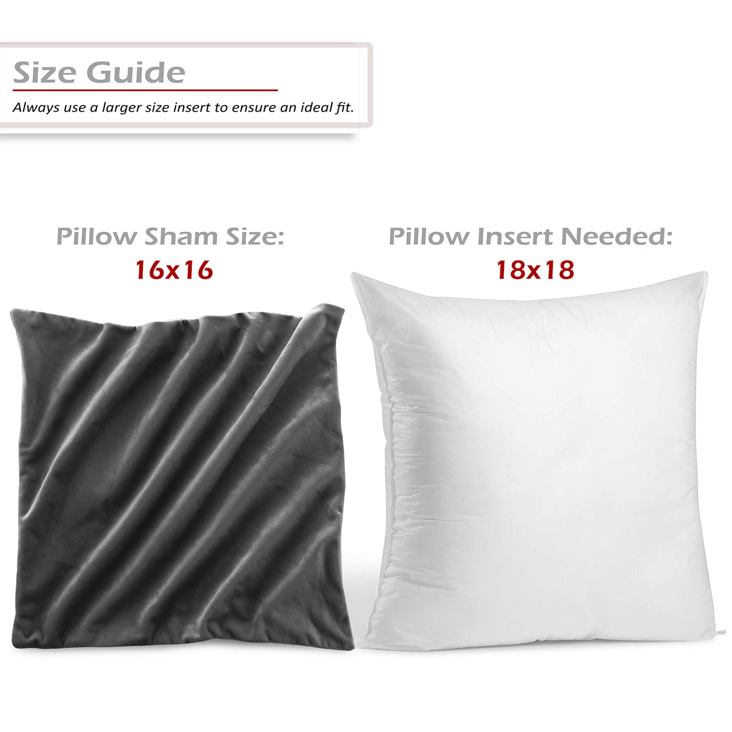 Holiday Nestl Throw Pillow Covers, Cozy Velvet Decorative Outdoor Pillow Covers 16x16 & 18x18 Inches, Soft Solid Cushion Covers for Sofa, Bed and Car, Set of 2