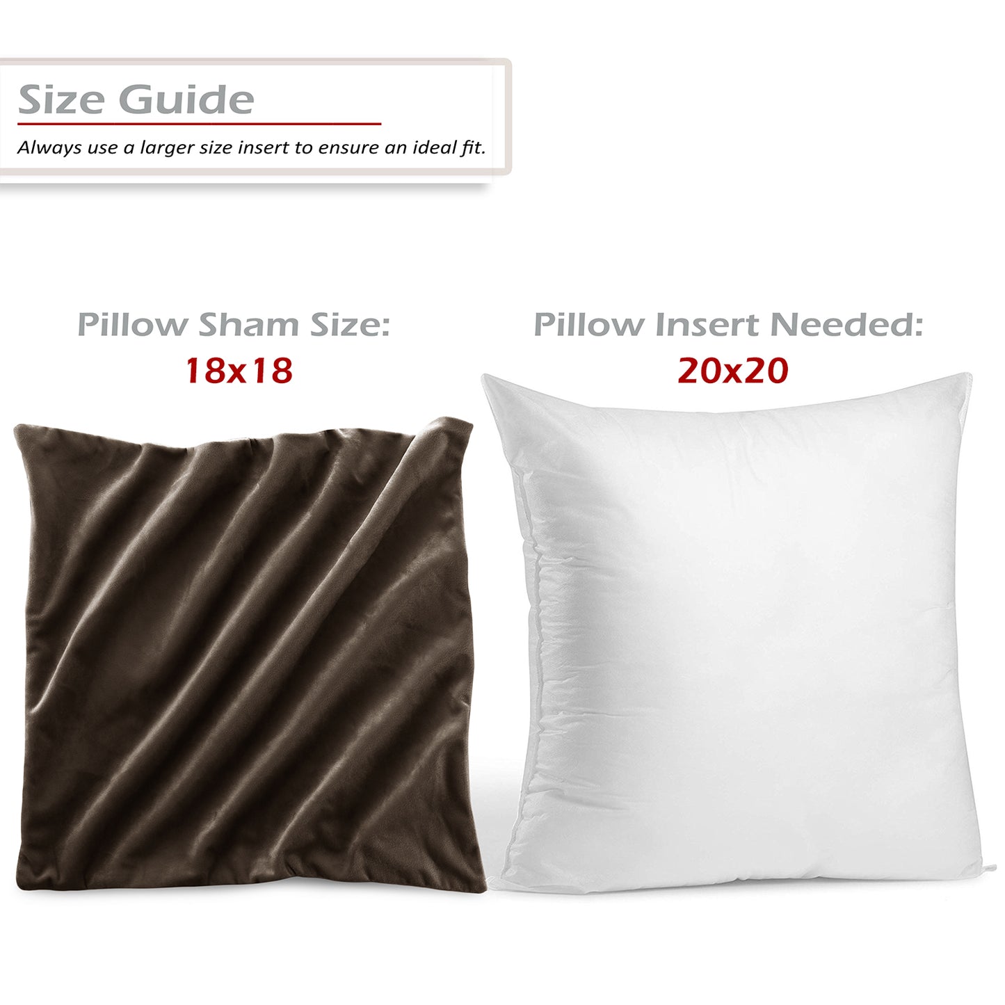 Holiday Nestl Throw Pillow Covers, Cozy Velvet Decorative Outdoor Pillow Covers 16x16 & 18x18 Inches, Soft Solid Cushion Covers for Sofa, Bed and Car, Set of 2