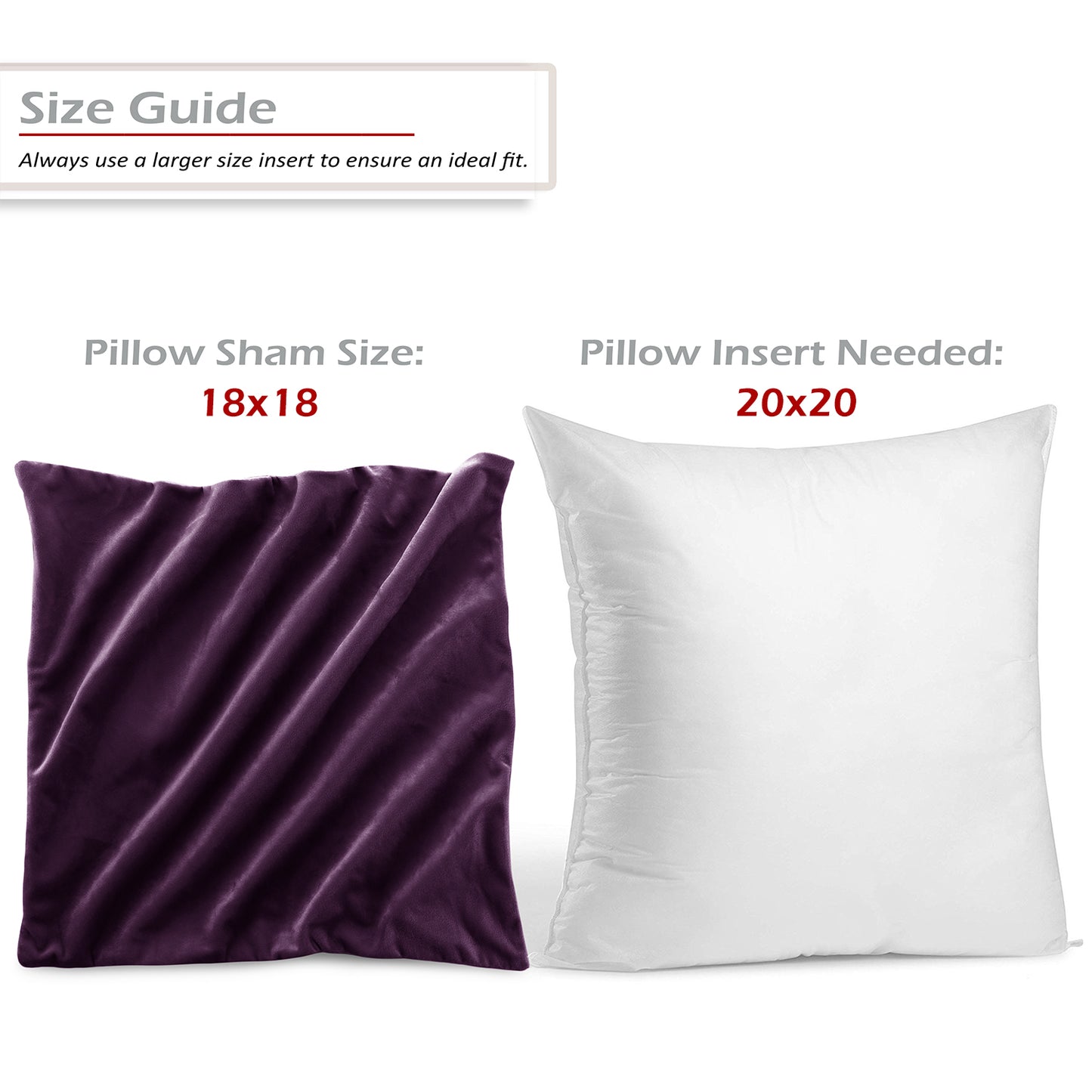 Holiday Nestl Throw Pillow Covers, Cozy Velvet Decorative Outdoor Pillow Covers 16x16 & 18x18 Inches, Soft Solid Cushion Covers for Sofa, Bed and Car, Set of 2
