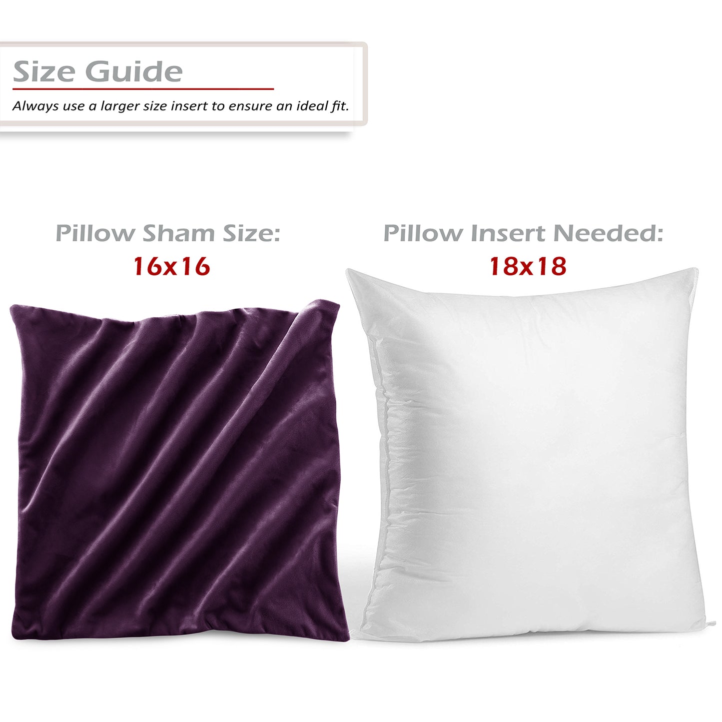 Holiday Nestl Throw Pillow Covers, Cozy Velvet Decorative Outdoor Pillow Covers 16x16 & 18x18 Inches, Soft Solid Cushion Covers for Sofa, Bed and Car, Set of 2