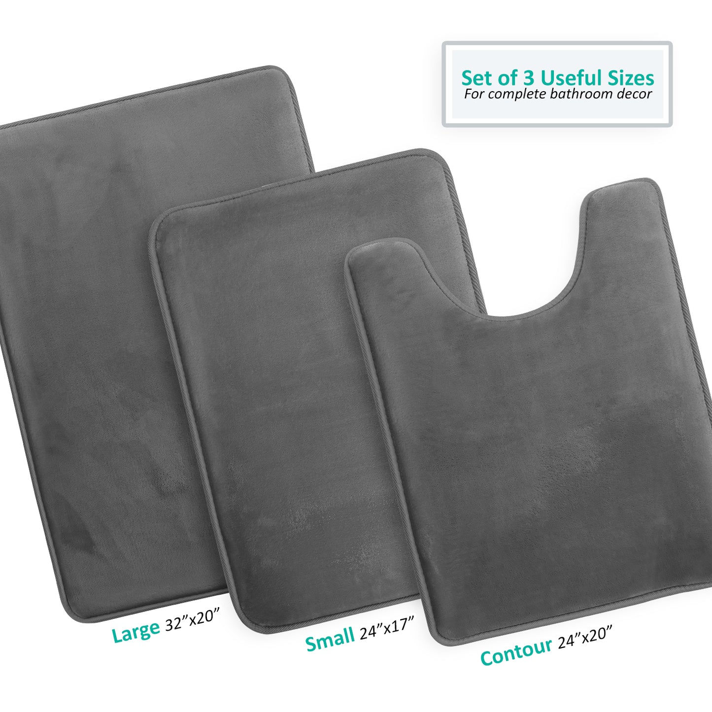Clara ™ by Clara Clark® Memory Foam Bath Mat - 3 Pack