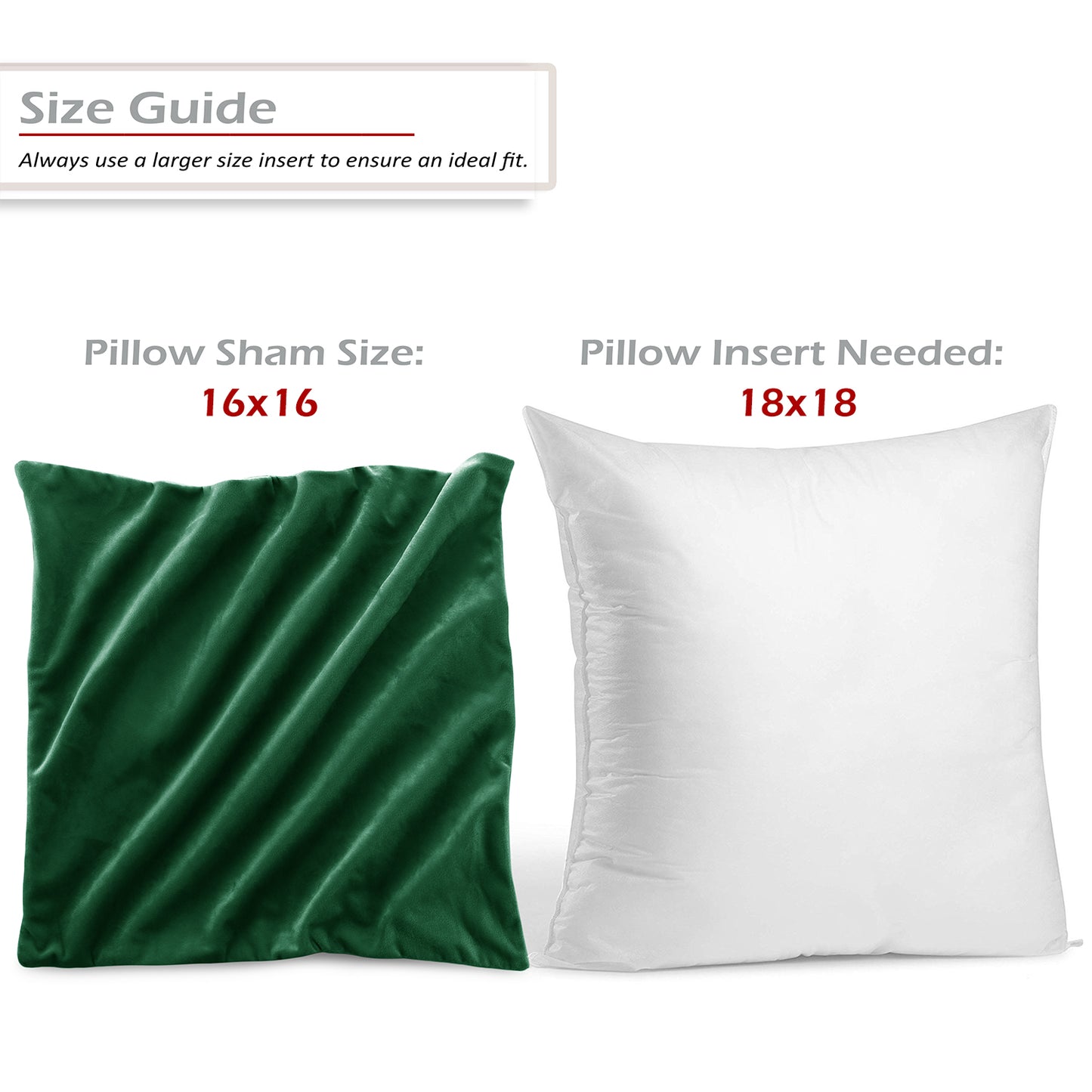 Holiday Nestl Throw Pillow Covers, Cozy Velvet Decorative Outdoor Pillow Covers 16x16 & 18x18 Inches, Soft Solid Cushion Covers for Sofa, Bed and Car, Set of 2