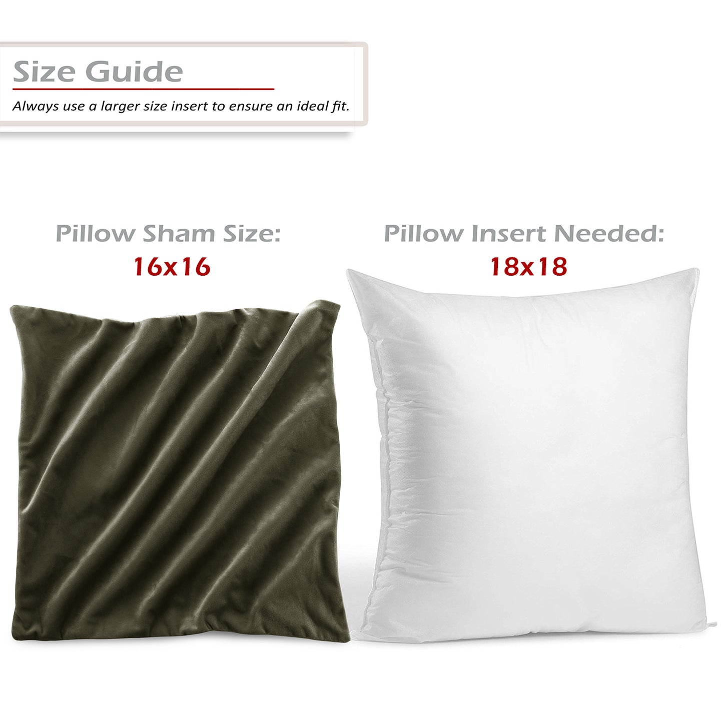 Holiday Nestl Throw Pillow Covers, Cozy Velvet Decorative Outdoor Pillow Covers 16x16 & 18x18 Inches, Soft Solid Cushion Covers for Sofa, Bed and Car, Set of 2