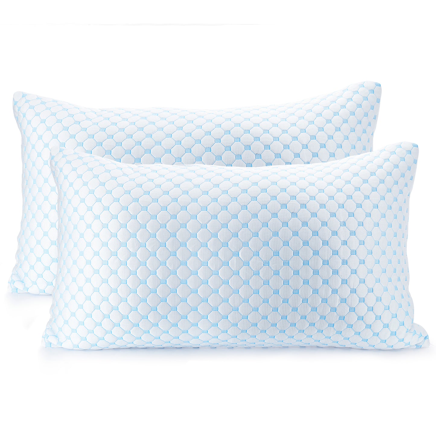 Virtu Ice Pillow Heat and Moisture Reducing Ice Silk and Gel Infused Memory Foam Pillow. Adjustable, Washable, Breathable