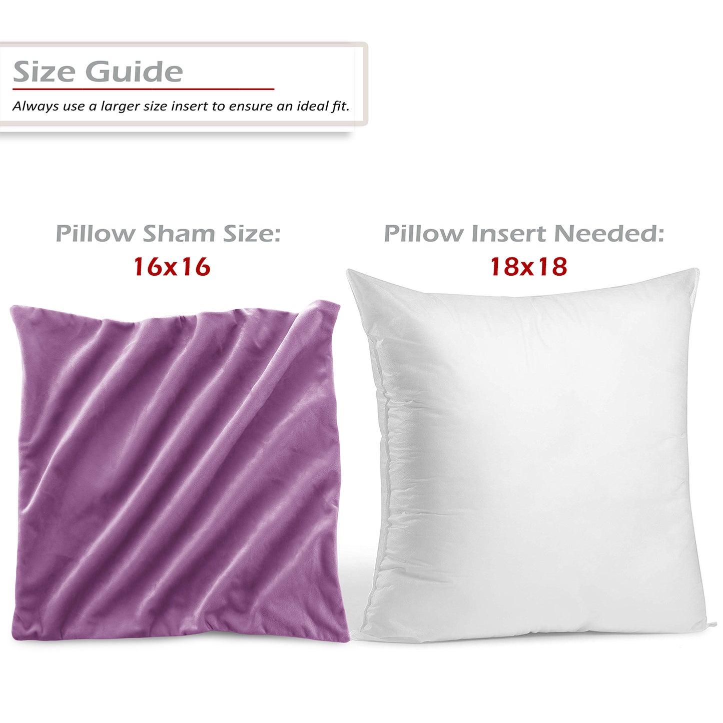 Holiday Nestl Throw Pillow Covers, Cozy Velvet Decorative Outdoor Pillow Covers 16x16 & 18x18 Inches, Soft Solid Cushion Covers for Sofa, Bed and Car, Set of 2