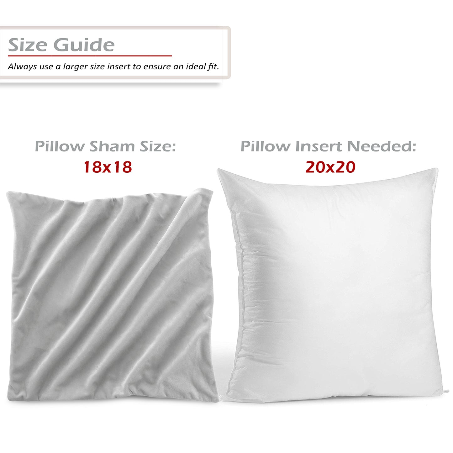 Holiday Nestl Throw Pillow Covers, Cozy Velvet Decorative Outdoor Pillow Covers 16x16 & 18x18 Inches, Soft Solid Cushion Covers for Sofa, Bed and Car, Set of 2