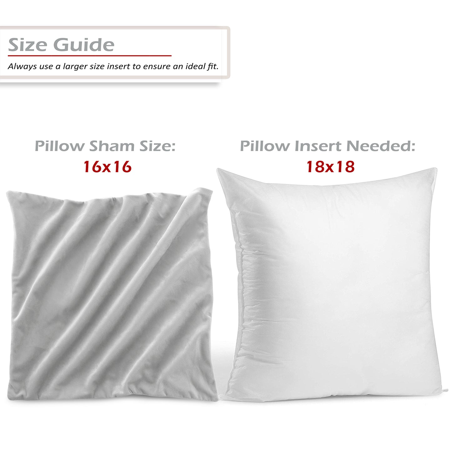 Holiday Nestl Throw Pillow Covers, Cozy Velvet Decorative Outdoor Pillow Covers 16x16 & 18x18 Inches, Soft Solid Cushion Covers for Sofa, Bed and Car, Set of 2