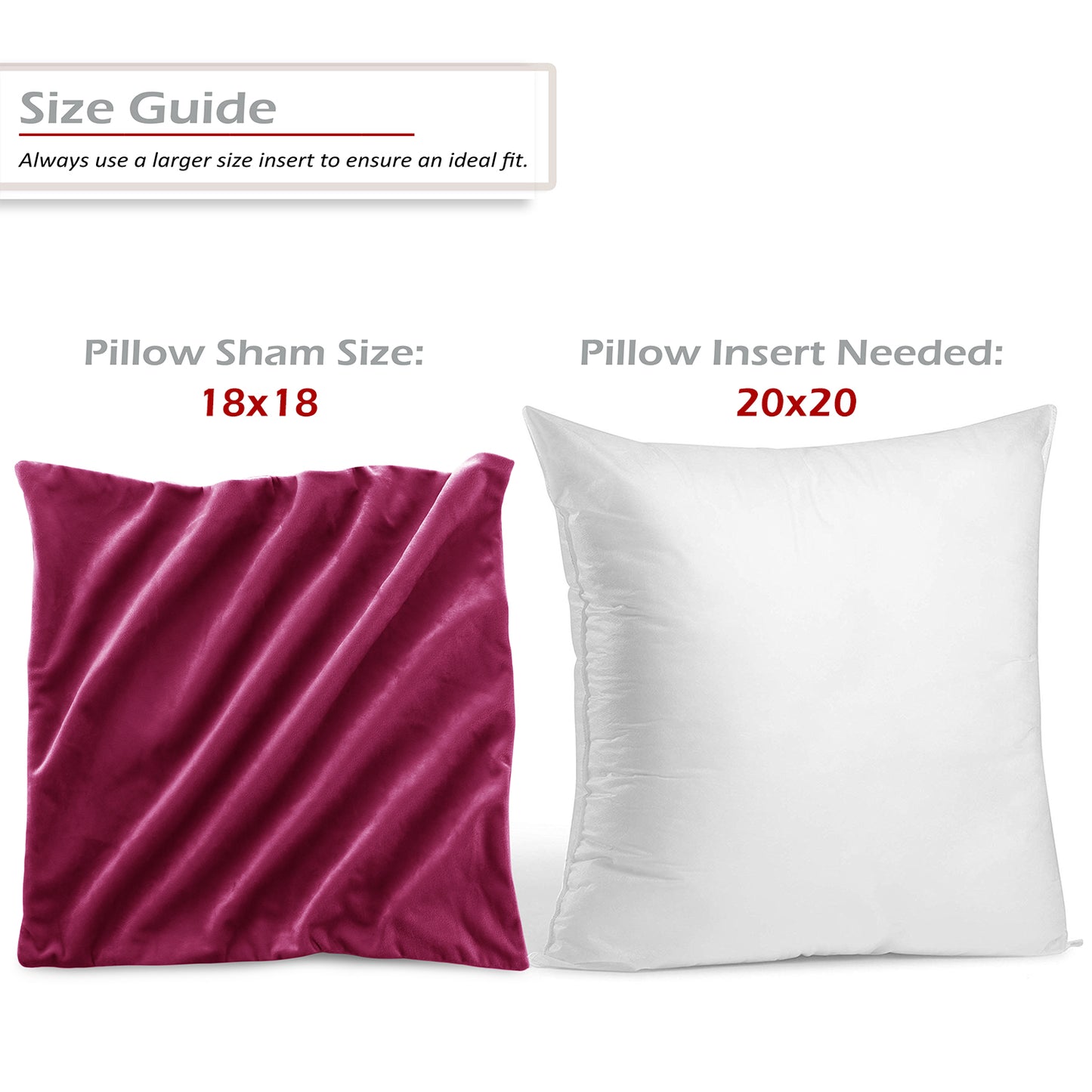 Holiday Nestl Throw Pillow Covers, Cozy Velvet Decorative Outdoor Pillow Covers 16x16 & 18x18 Inches, Soft Solid Cushion Covers for Sofa, Bed and Car, Set of 2