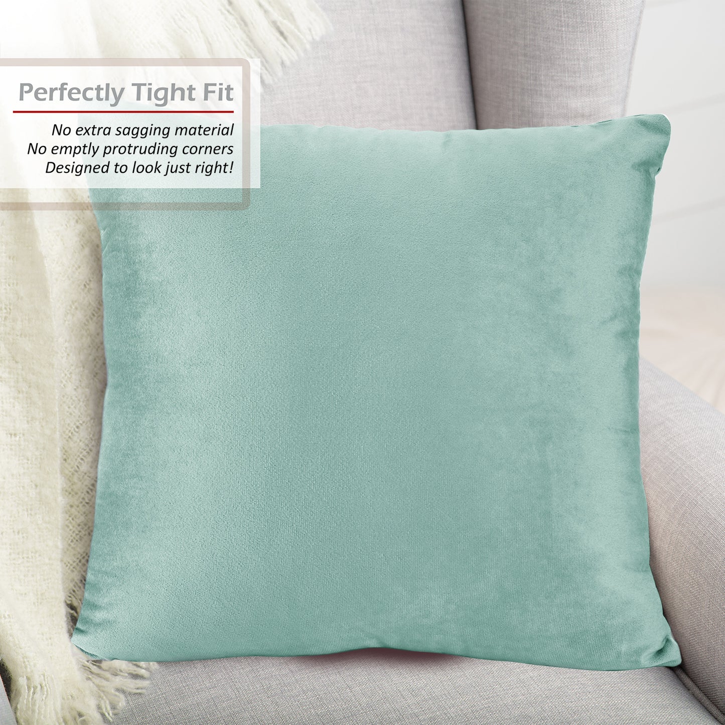 Holiday Nestl Throw Pillow Covers, Cozy Velvet Decorative Outdoor Pillow Covers 16x16 & 18x18 Inches, Soft Solid Cushion Covers for Sofa, Bed and Car, Set of 2