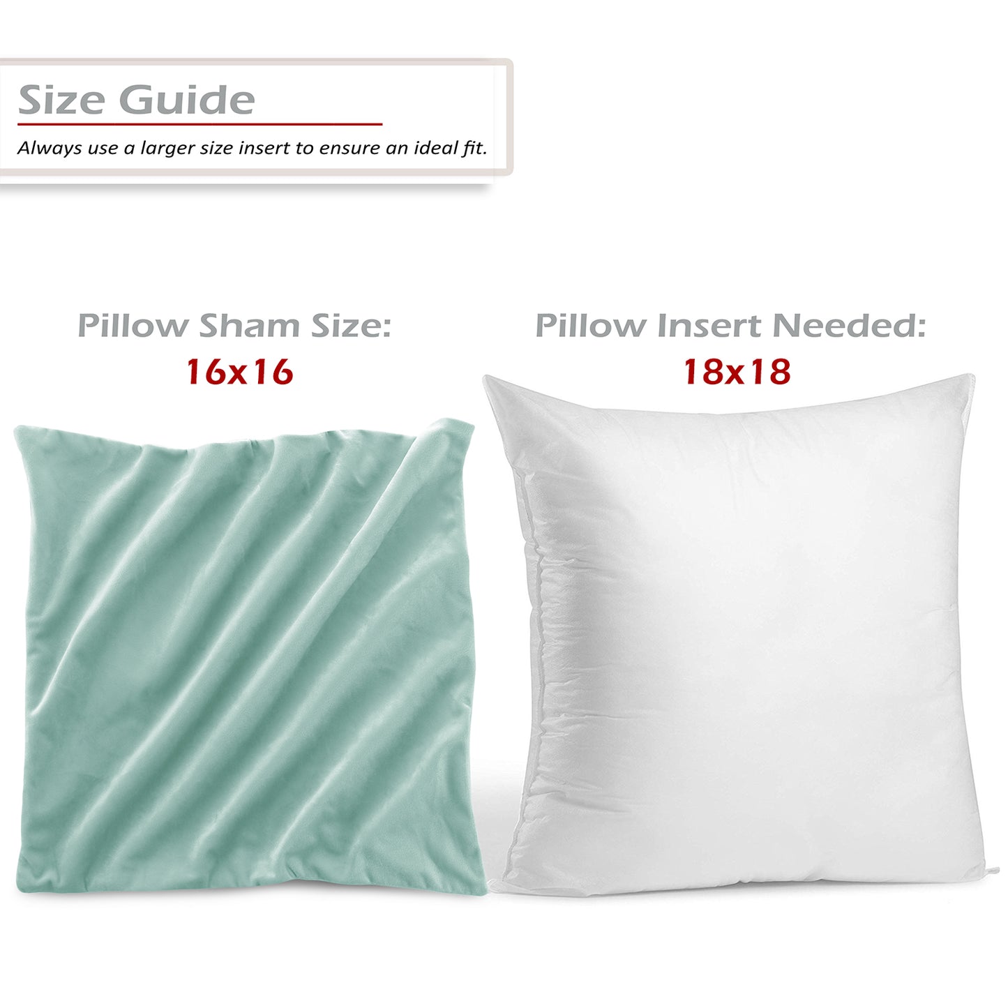 Holiday Nestl Throw Pillow Covers, Cozy Velvet Decorative Outdoor Pillow Covers 16x16 & 18x18 Inches, Soft Solid Cushion Covers for Sofa, Bed and Car, Set of 2