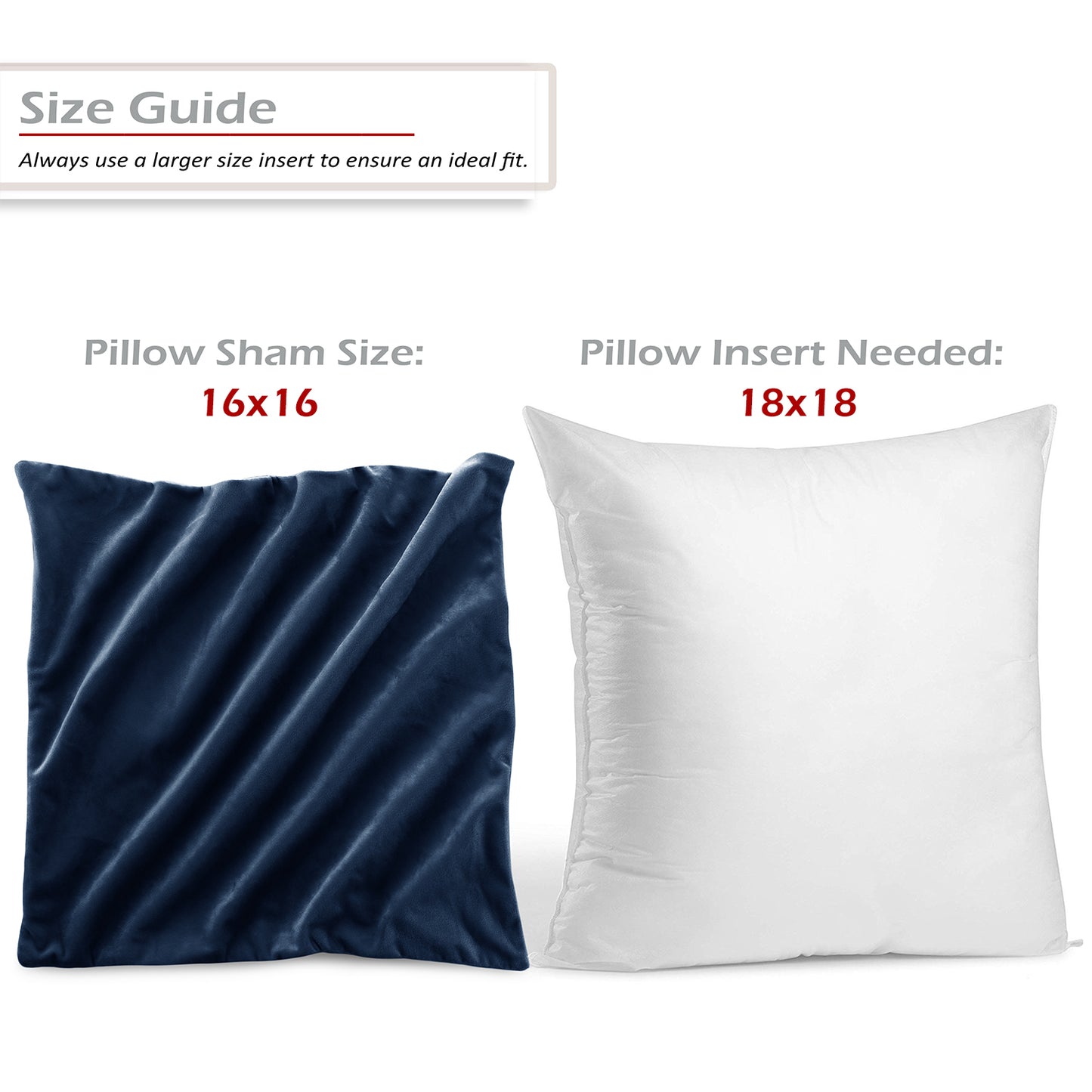 Holiday Nestl Throw Pillow Covers, Cozy Velvet Decorative Outdoor Pillow Covers 16x16 & 18x18 Inches, Soft Solid Cushion Covers for Sofa, Bed and Car, Set of 2
