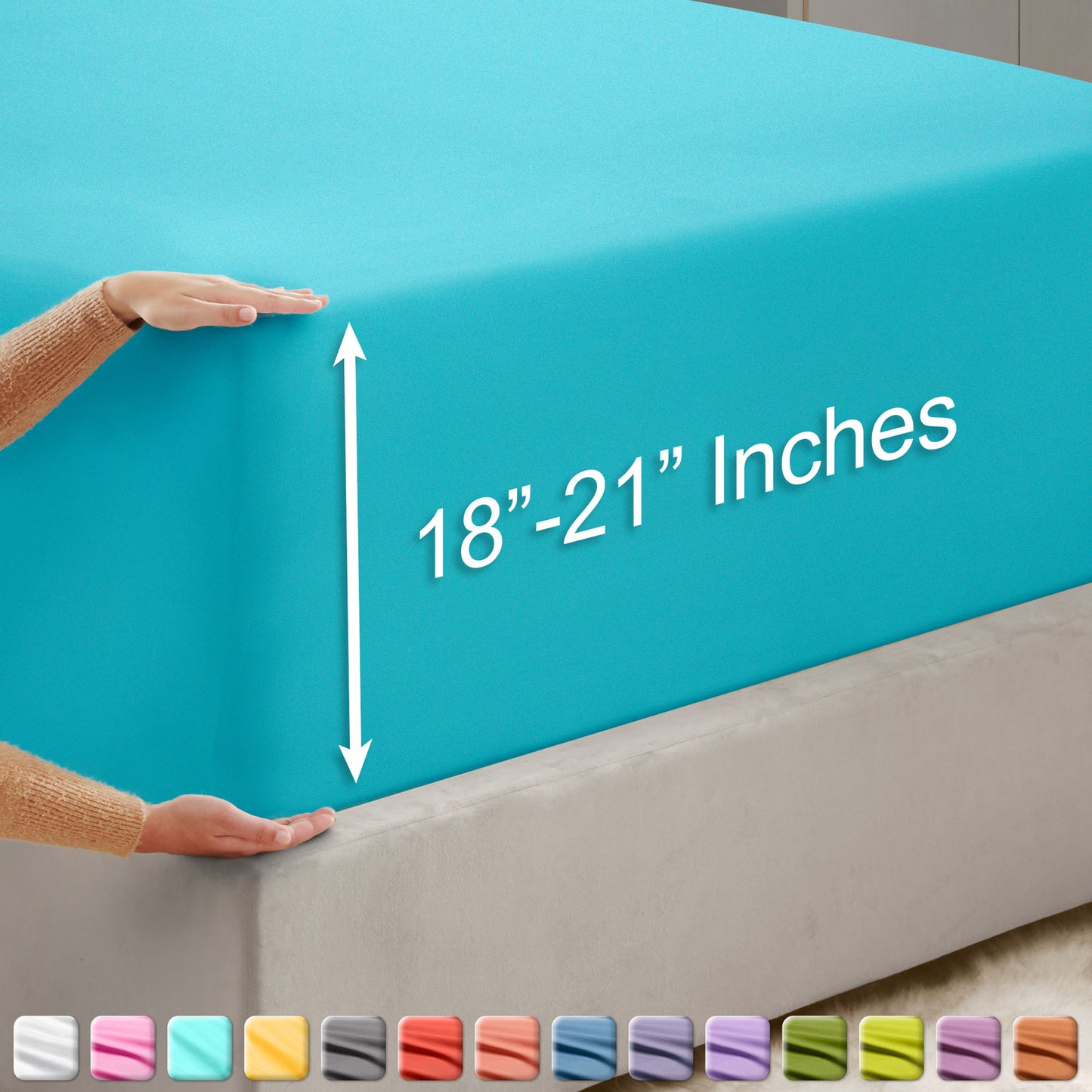 Nestl Bedding Twin Fitted Sheet - Single Fitted Deep Pocket Sheet - Fits Mattress Perfectly - Soft Wrinkle Free Sheet - 1 Fitted Sheet Only