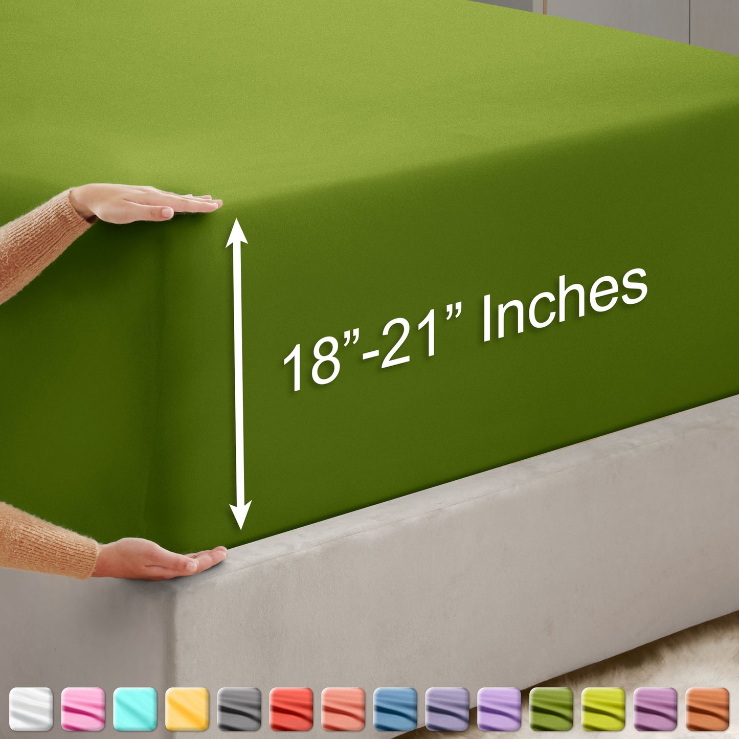 Nestl Bedding Twin Fitted Sheet - Single Fitted Deep Pocket Sheet - Fits Mattress Perfectly - Soft Wrinkle Free Sheet - 1 Fitted Sheet Only