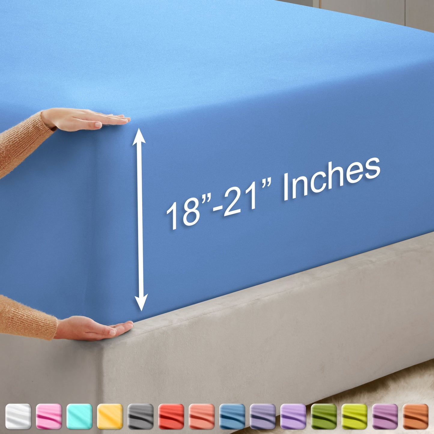 Nestl Bedding Twin Fitted Sheet - Single Fitted Deep Pocket Sheet - Fits Mattress Perfectly - Soft Wrinkle Free Sheet - 1 Fitted Sheet Only