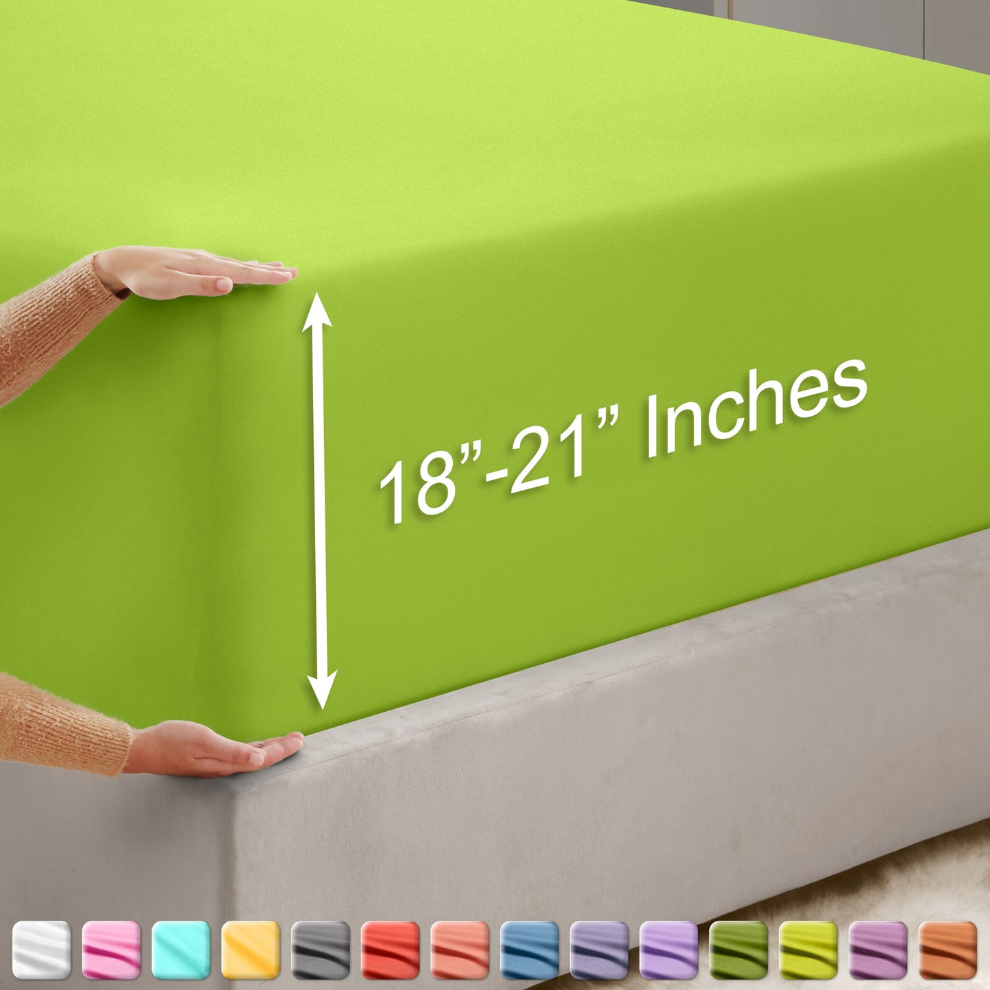 Nestl Bedding Twin Fitted Sheet - Single Fitted Deep Pocket Sheet - Fits Mattress Perfectly - Soft Wrinkle Free Sheet - 1 Fitted Sheet Only