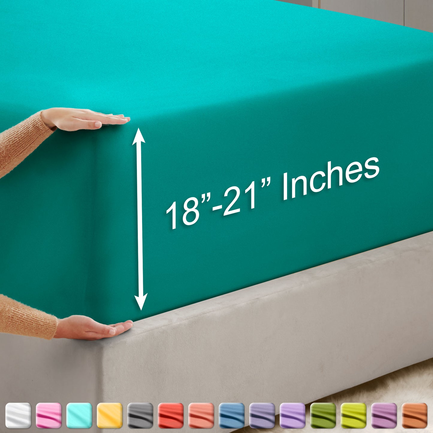 Nestl Bedding Twin Fitted Sheet - Single Fitted Deep Pocket Sheet - Fits Mattress Perfectly - Soft Wrinkle Free Sheet - 1 Fitted Sheet Only