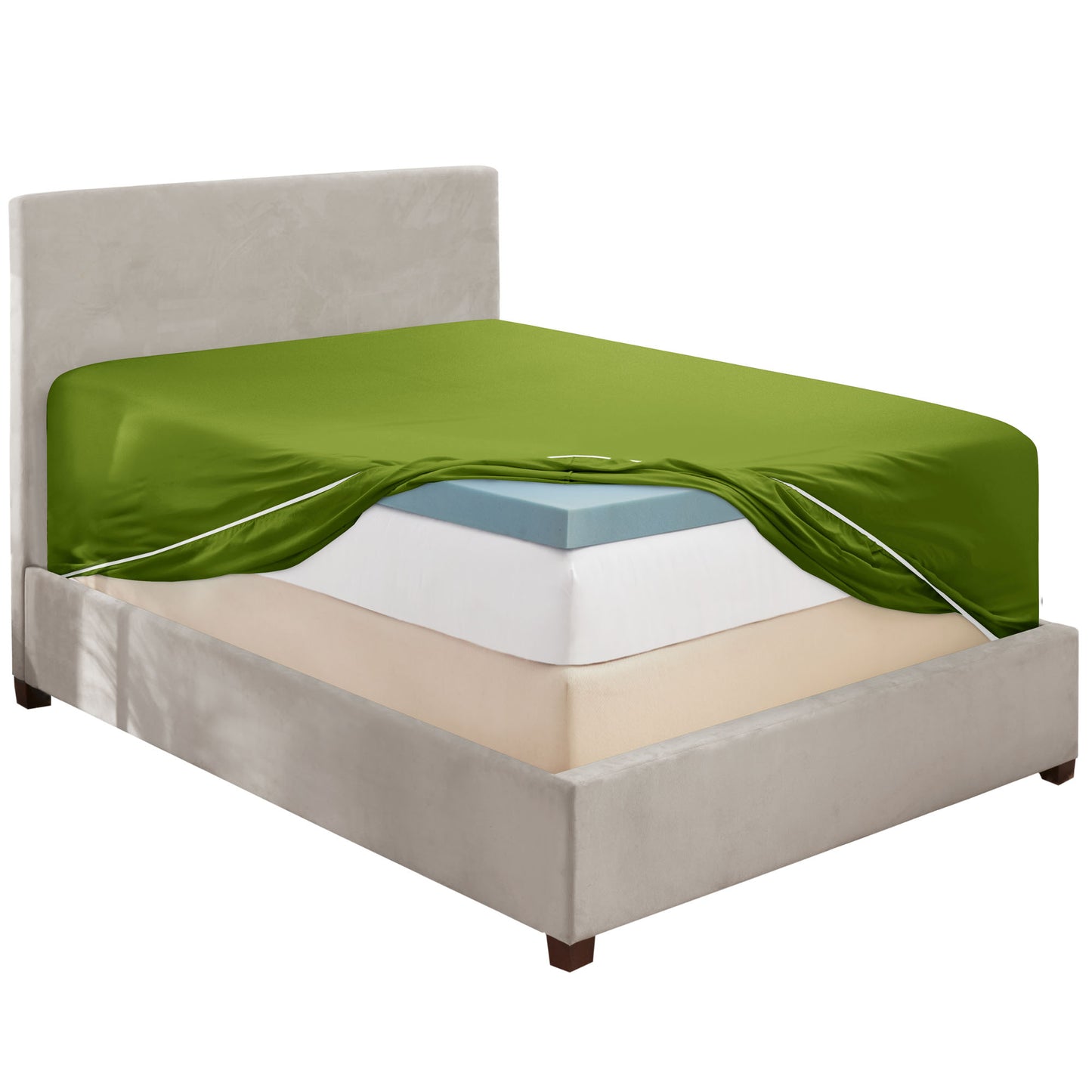 Nestl Bedding Twin Fitted Sheet - Single Fitted Deep Pocket Sheet - Fits Mattress Perfectly - Soft Wrinkle Free Sheet - 1 Fitted Sheet Only