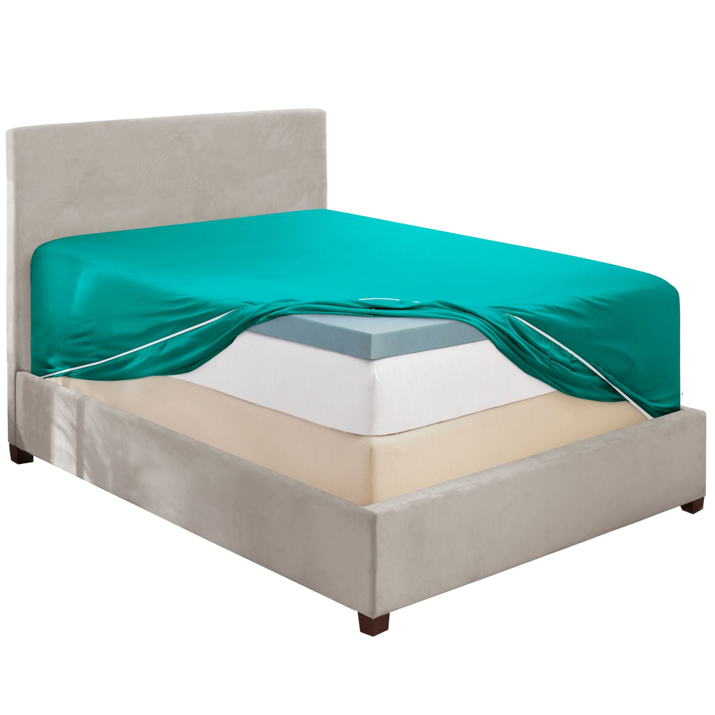 Nestl Bedding Twin Fitted Sheet - Single Fitted Deep Pocket Sheet - Fits Mattress Perfectly - Soft Wrinkle Free Sheet - 1 Fitted Sheet Only