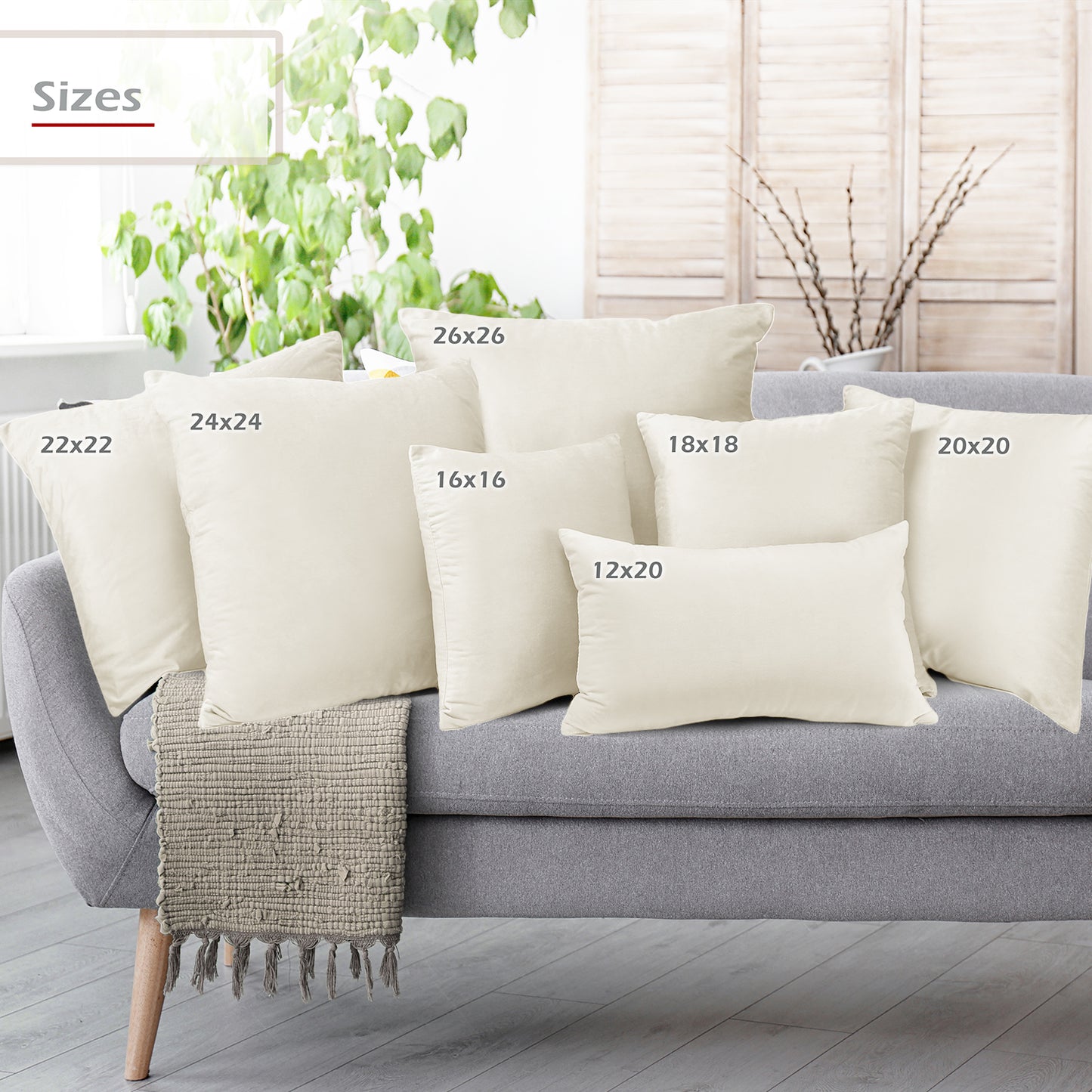 Holiday Nestl Throw Pillow Covers, Cozy Velvet Decorative Outdoor Pillow Covers 16x16 & 18x18 Inches, Soft Solid Cushion Covers for Sofa, Bed and Car, Set of 2