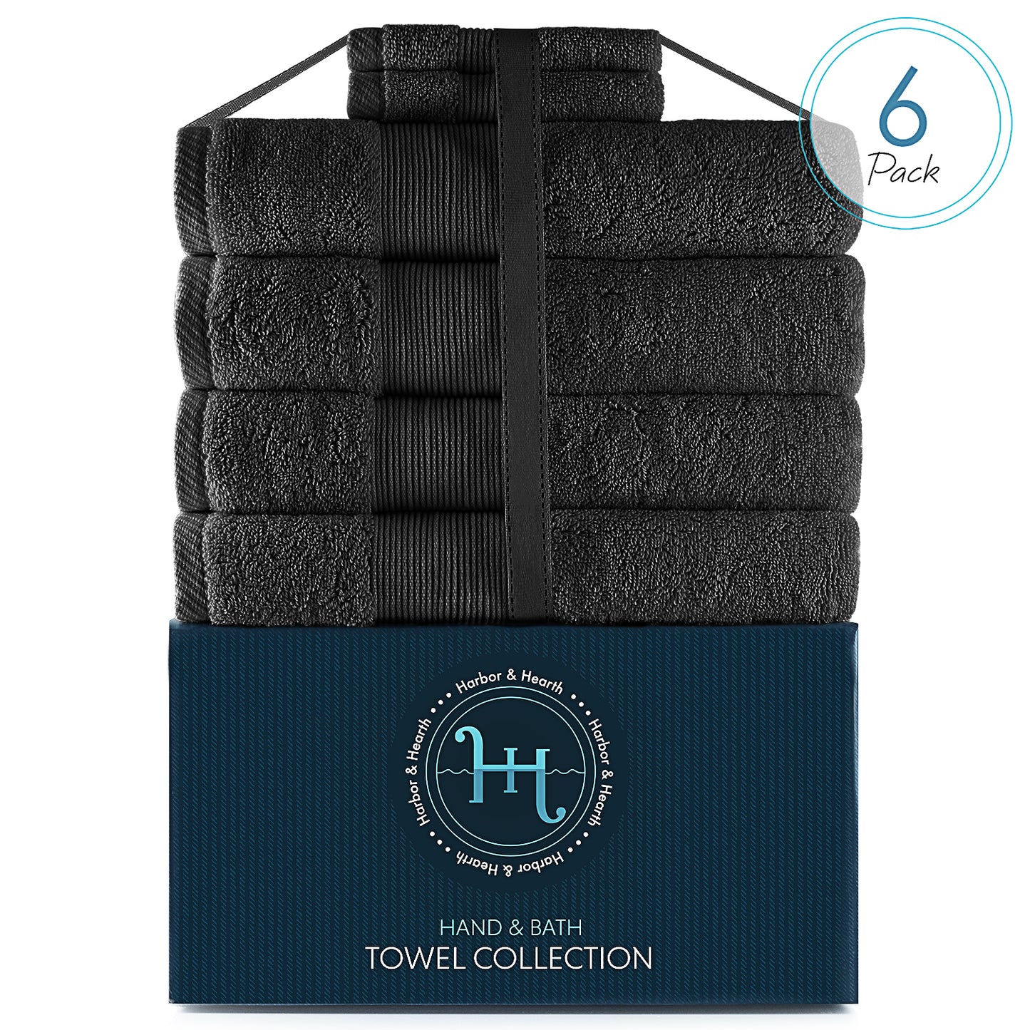 Hearth & Harbor 700 GSM Hand & Bath Towel Collection – 100% Cotton Luxury Set of 4 Bath Towels & 2 Wash Cloths – Ultra Soft & Highly Absorbent Beach, Spa & Bathroom Body Shower Towels