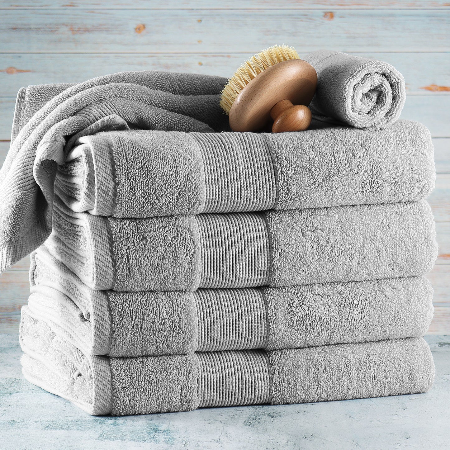 Hearth & Harbor 700 GSM Hand & Bath Towel Collection – 100% Cotton Luxury Set of 4 Bath Towels & 2 Wash Cloths – Ultra Soft & Highly Absorbent Beach, Spa & Bathroom Body Shower Towels