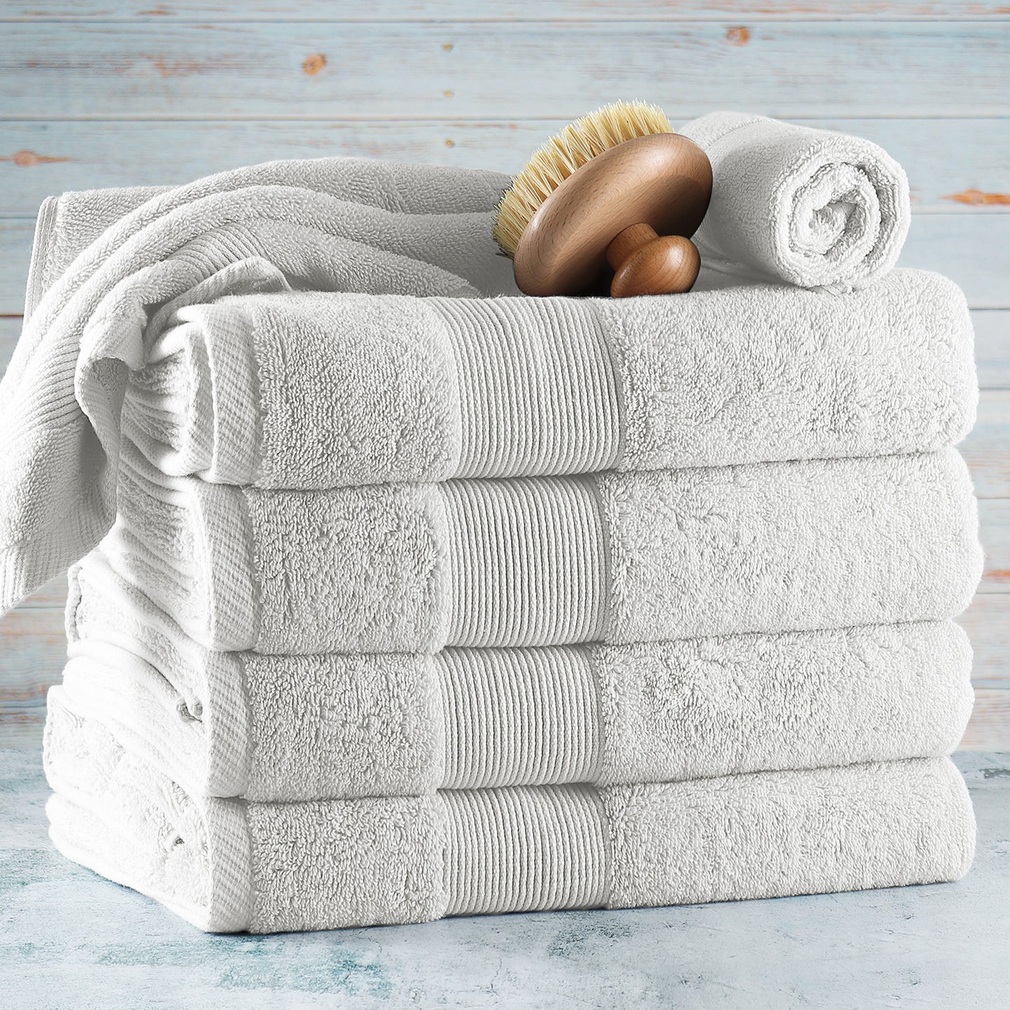 Hearth & Harbor 700 GSM Hand & Bath Towel Collection – 100% Cotton Luxury Set of 4 Bath Towels & 2 Wash Cloths – Ultra Soft & Highly Absorbent Beach, Spa & Bathroom Body Shower Towels