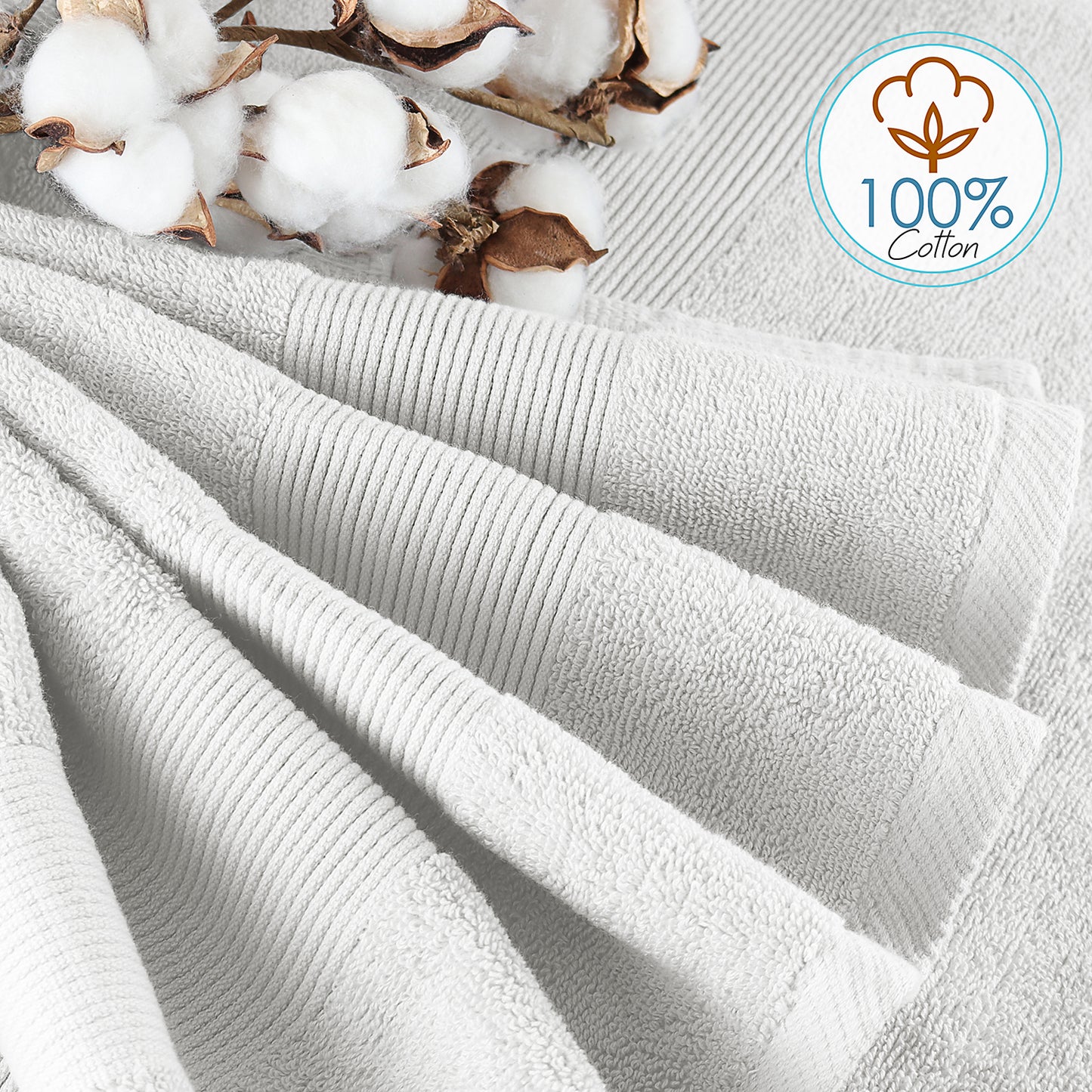 Hearth & Harbor 700 GSM Hand & Bath Towel Collection – 100% Cotton Luxury Set of 4 Bath Towels & 2 Wash Cloths – Ultra Soft & Highly Absorbent Beach, Spa & Bathroom Body Shower Towels