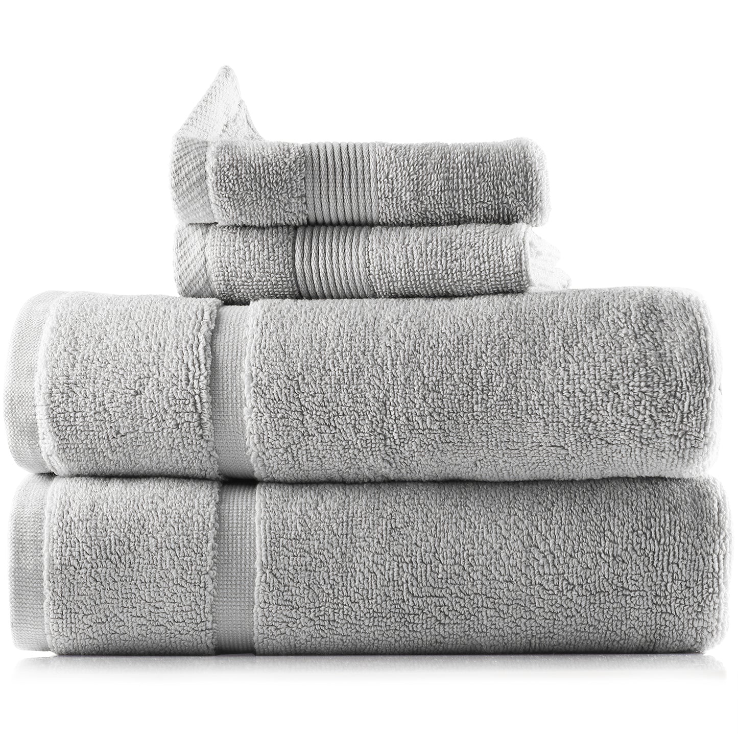 Hearth & Harbor 985 & 600 GSM Towel Collection – 100% Cotton Luxury Set of 2 Bath Mat Towel 985 GSM & 2 Wash Cloths 600 GSM – Ultra Soft & Absorbent Bath Mat Towel & Washcloths for Bathroom