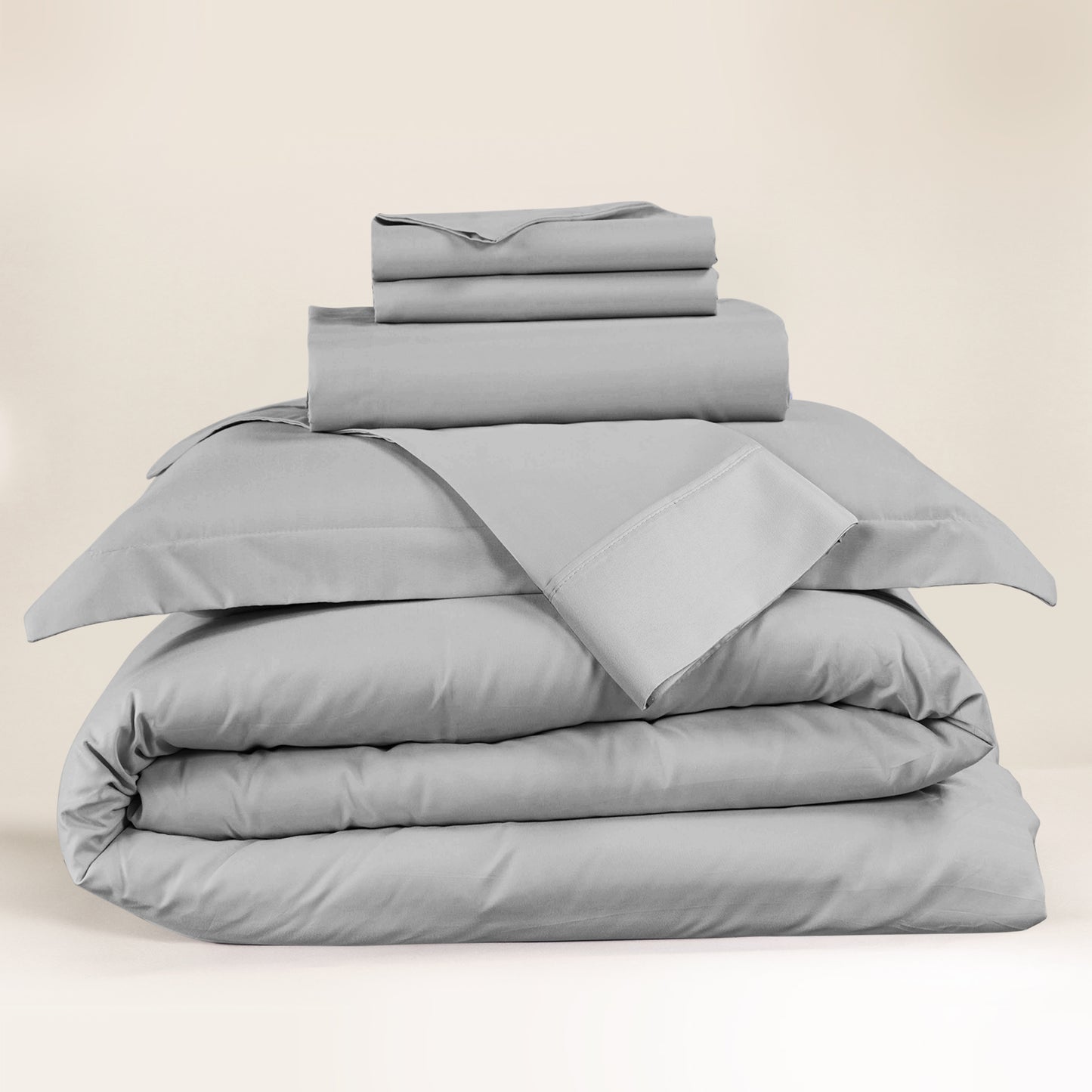 Nestl Bedding Duvet Cover 6-Piece Set - 1000 Thread Count Sheets - Tri Blend Cotton Duvet Cover with Zipper, Deep Pocket Fitted Sheet, 2 Cooling Pillow Cases, 2 Pillow Shams