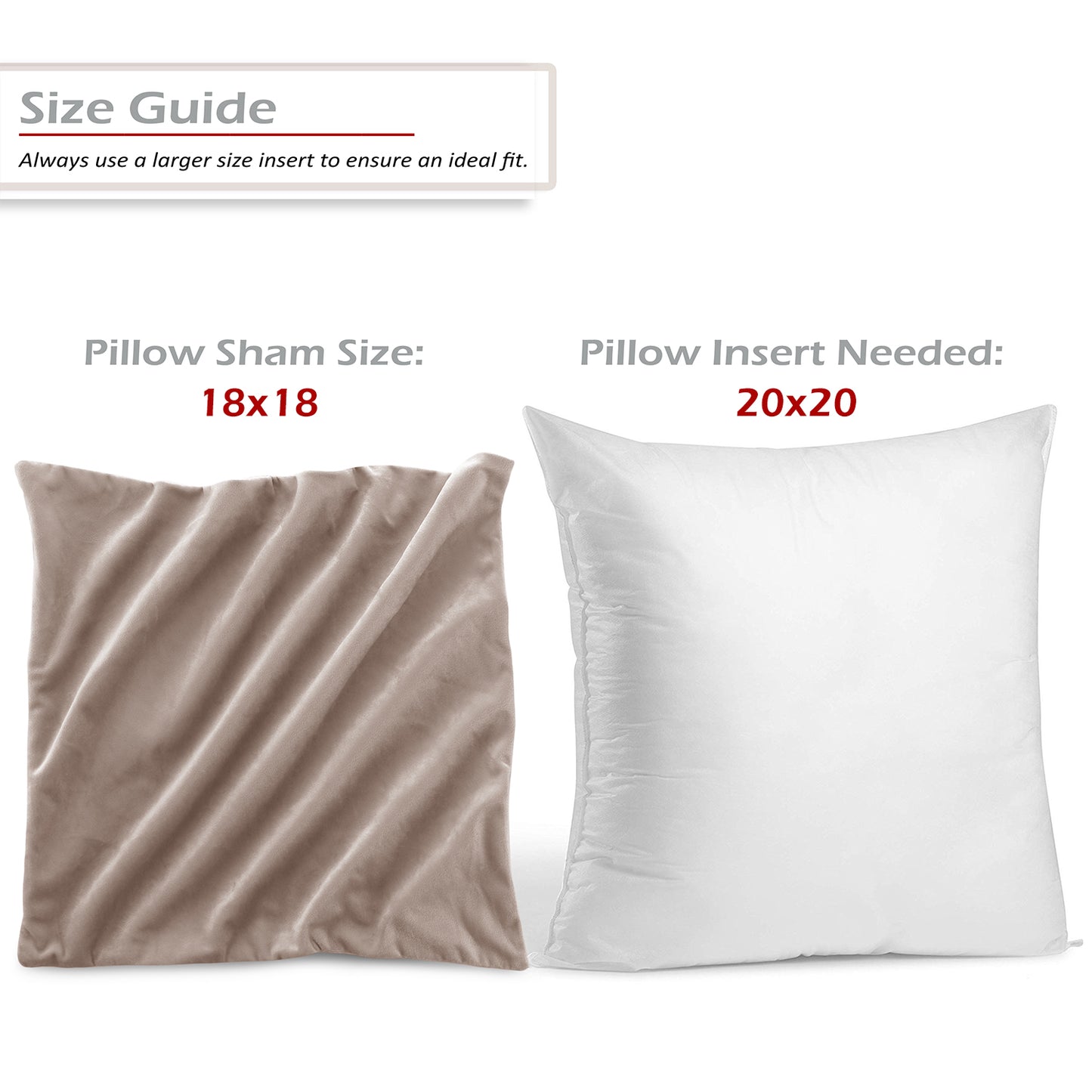 Holiday Nestl Throw Pillow Covers, Cozy Velvet Decorative Outdoor Pillow Covers 16x16 & 18x18 Inches, Soft Solid Cushion Covers for Sofa, Bed and Car, Set of 2