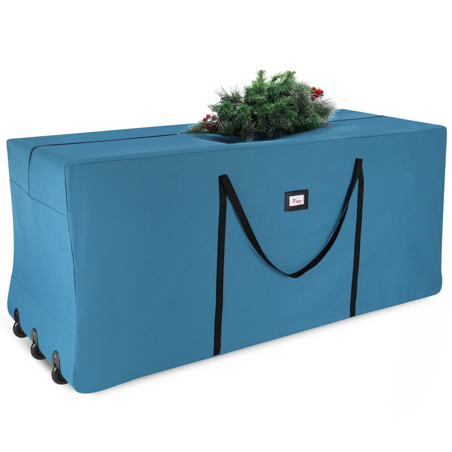 Christmas Tree Storage Bag - Extra Large Tree Rolling Storage Bag - Fits Upto 9 ft. Artificial Disassembled Trees, Durable Handles & Wheels for Easy Carrying & Transport - Tear Proof Oxford Duffle Bag