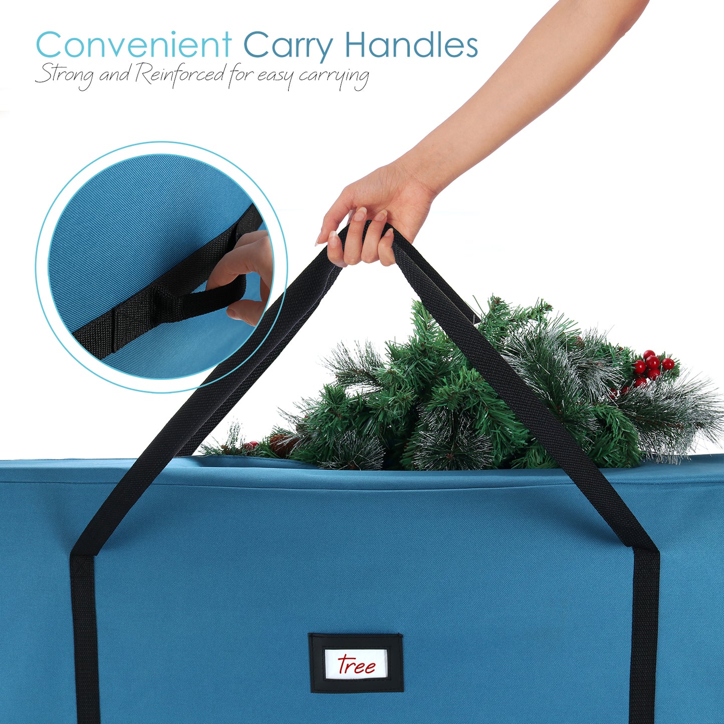 Christmas Tree Storage Bag - Extra Large Tree Rolling Storage Bag - Fits Upto 9 ft. Artificial Disassembled Trees, Durable Handles & Wheels for Easy Carrying & Transport - Tear Proof Oxford Duffle Bag