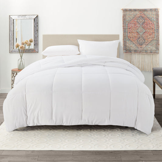 Nestl Bedding Down Alternative Comforter - Quilted Comforter - Queen Size Comforter - Hypoallergenic - All Season Quilted Duvet Insert, White