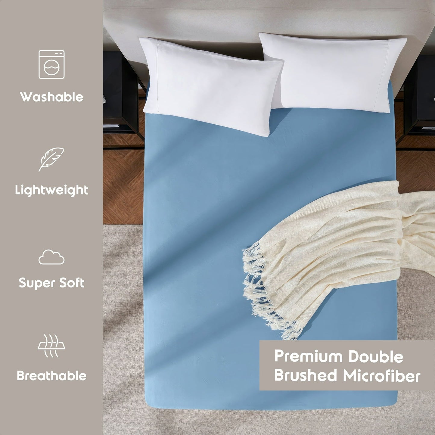 Virtu 1800 Extra Deep Fitted Sheet Queen / King / Cal King