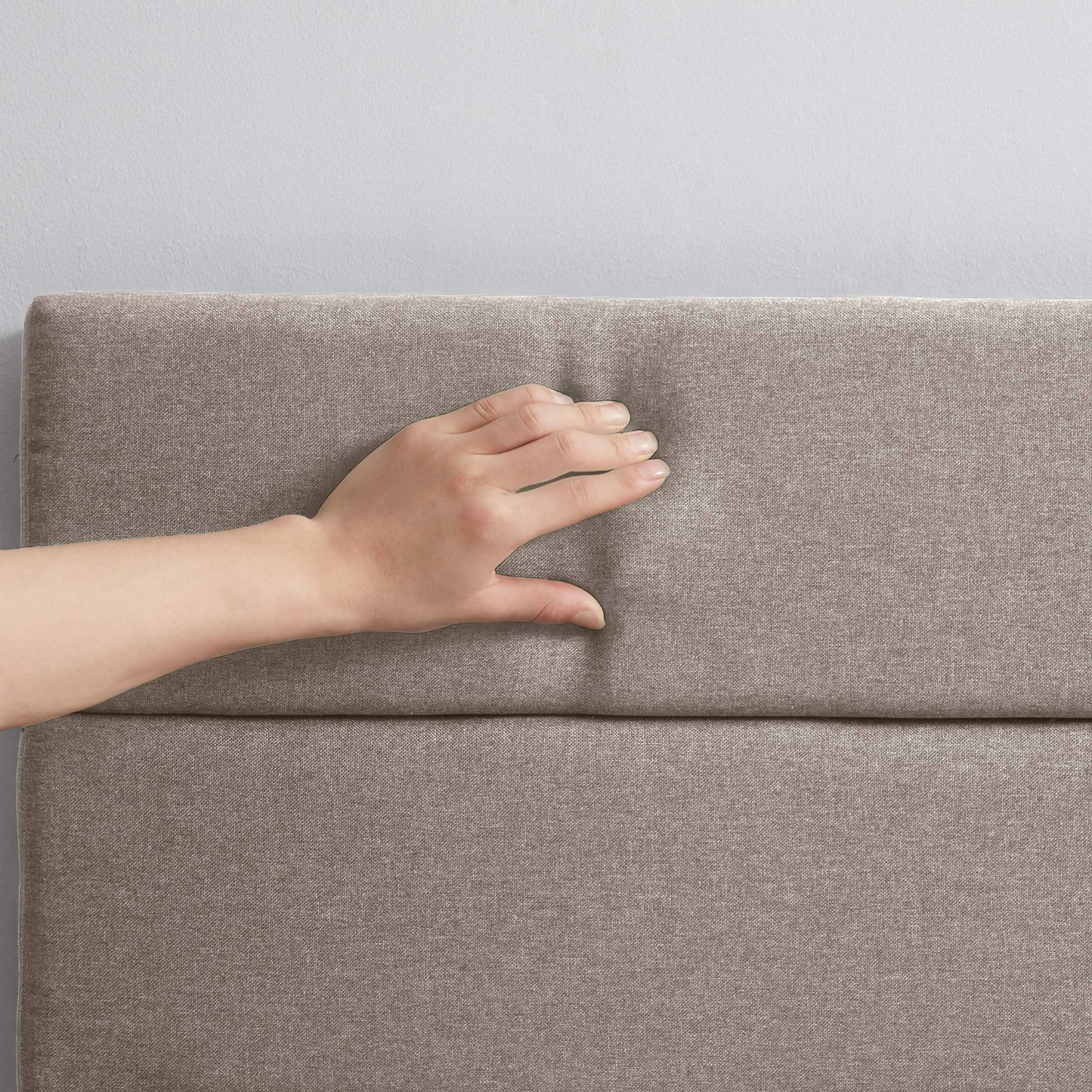 Lammaloe Platform Bed Frame with Horizontal Channel Upholstered Headboard