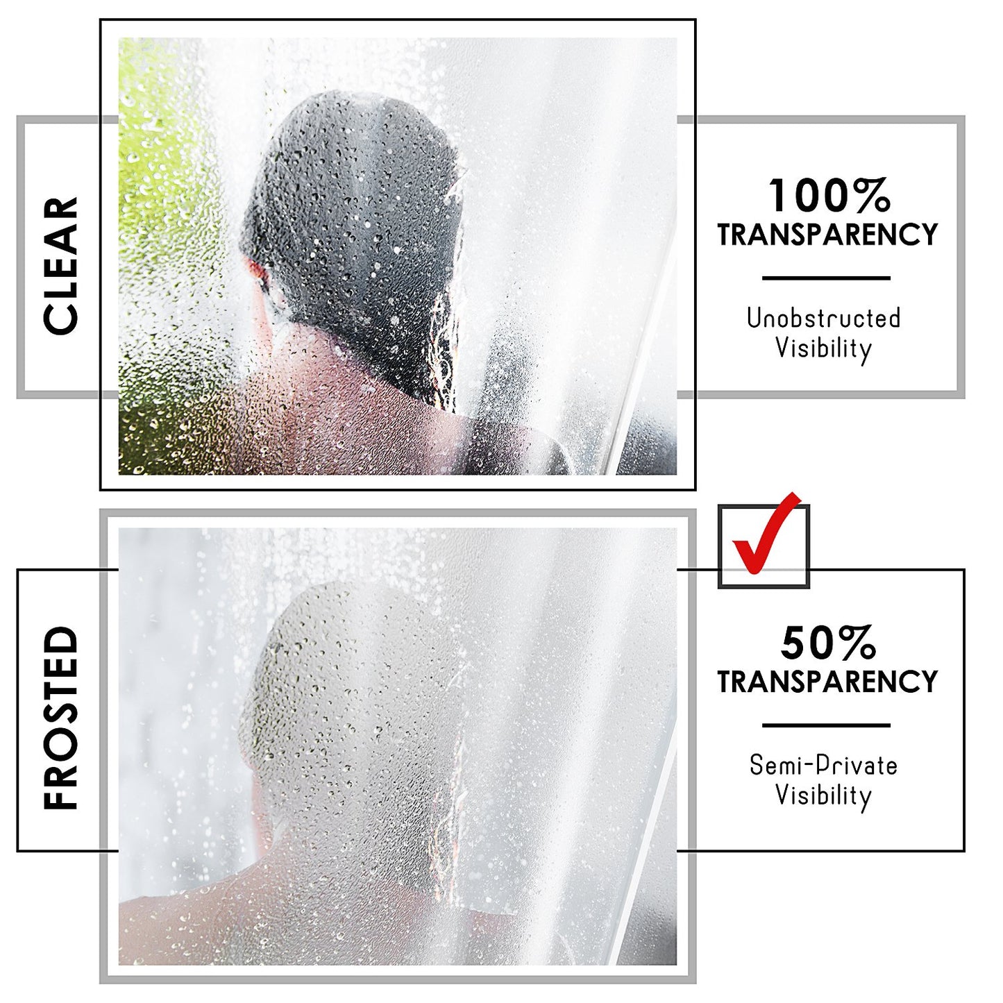 LammaLoe Shower Curtain Liner, Frosted Premium Thick PEVA Shower Liner, Rustproof Grommets, Mildew Resistant, 70" x 72"