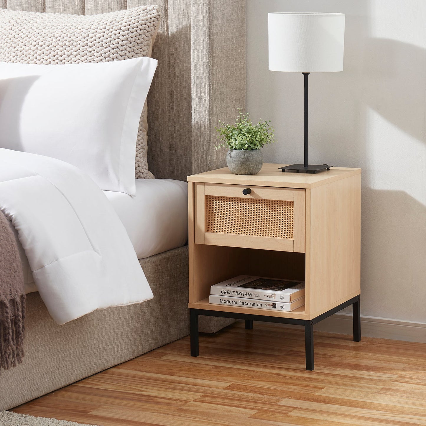 Virtu Small Night Stand End Table
