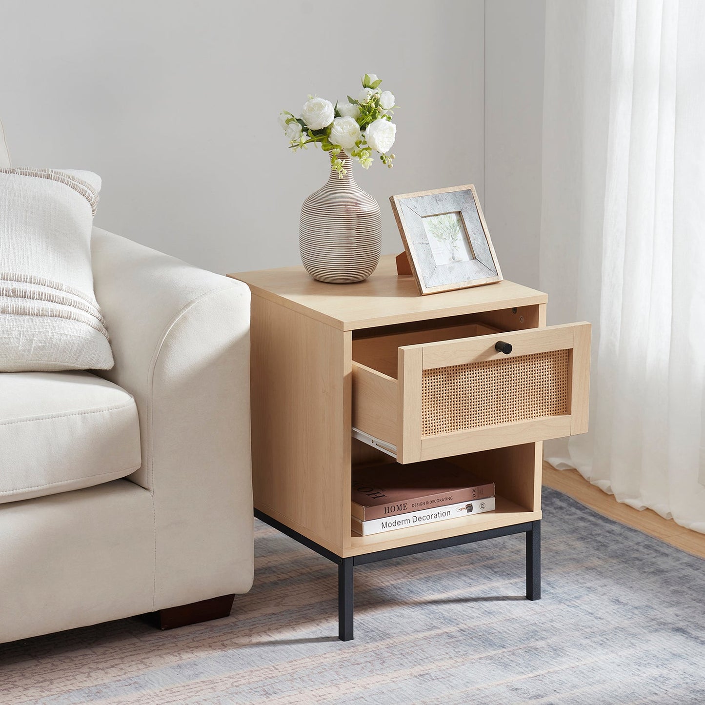 Virtu Small Night Stand End Table