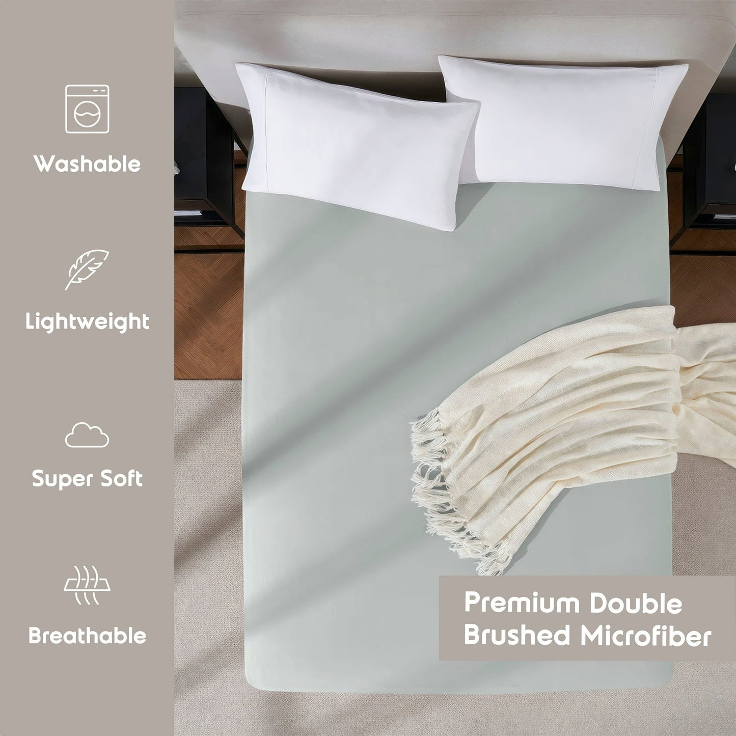 Virtu 1800 Extra Deep Fitted Sheet Queen / King / Cal King