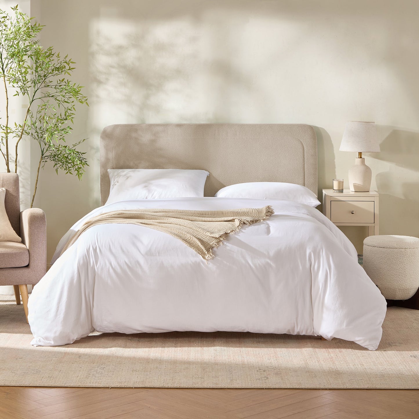 Virtu Upholstered Boucle Bed Headboard