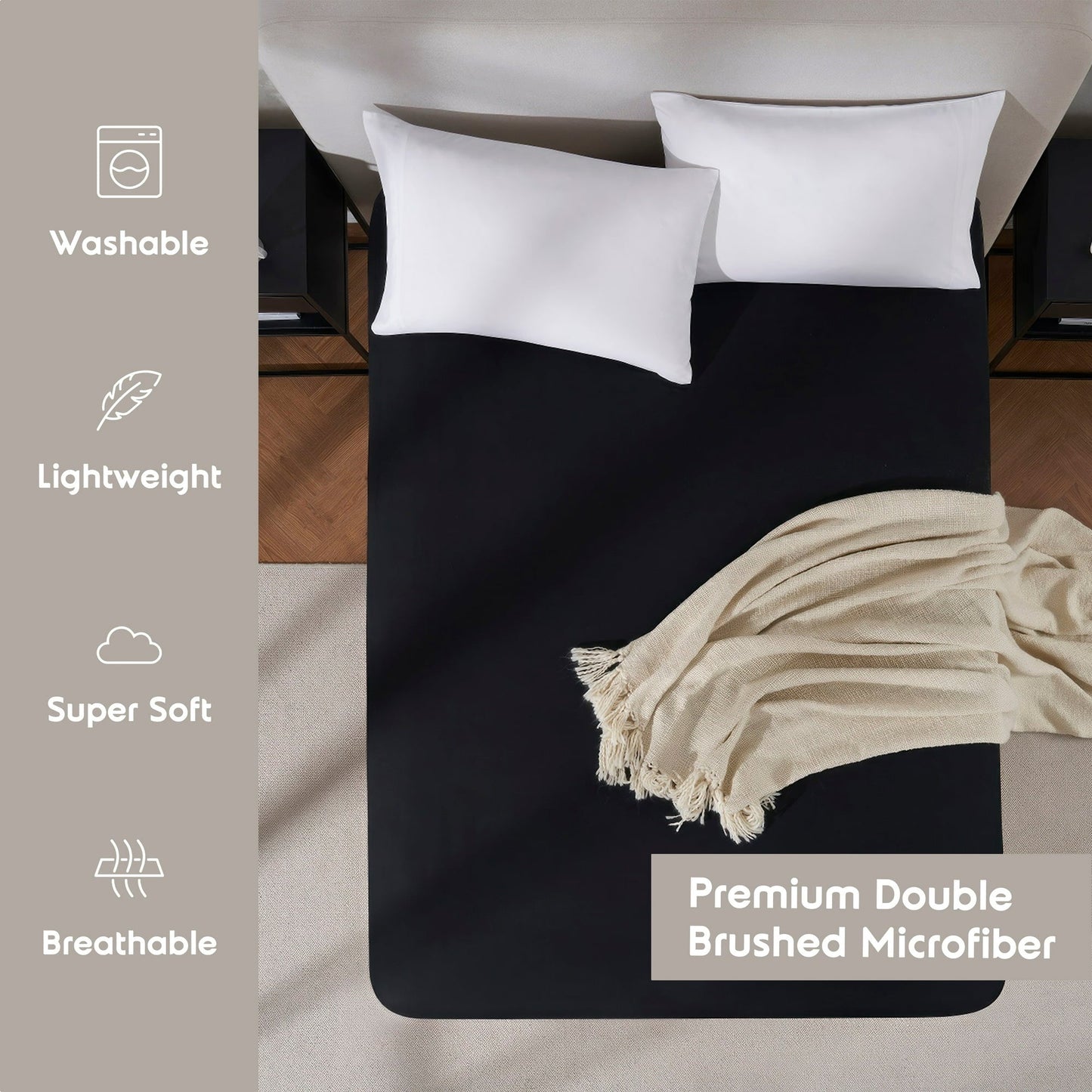 Virtu 1800 Extra Deep Fitted Sheet Queen / King / Cal King