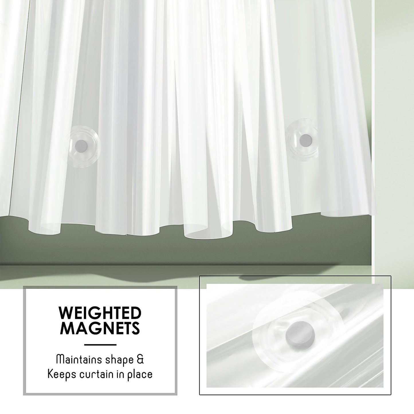 LammaLoe Shower Curtain Liner, Frosted Premium Thick PEVA Shower Liner, Rustproof Grommets, Mildew Resistant, 70" x 72"