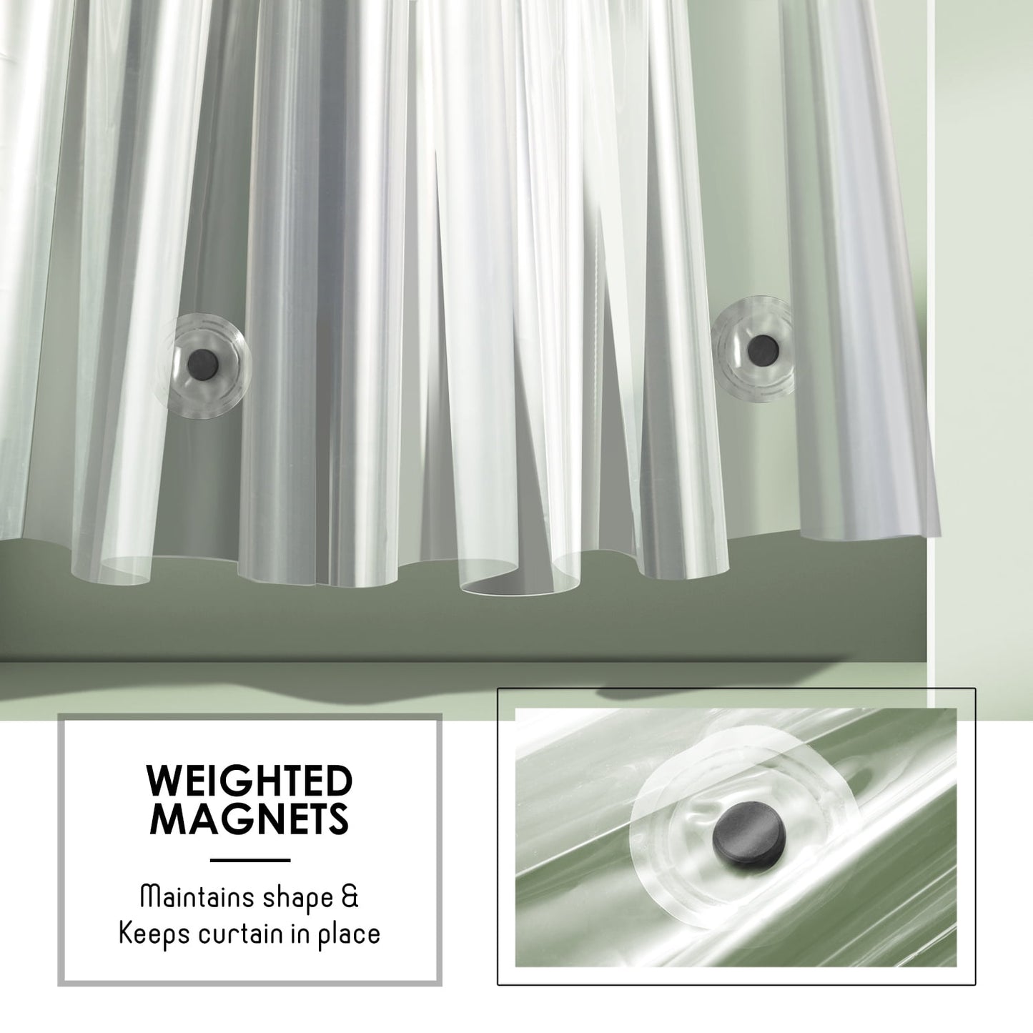 LammaLoe Shower Curtain Liner, Frosted Premium Thick PEVA Shower Liner, Rustproof Grommets, Mildew Resistant, 70" x 72"