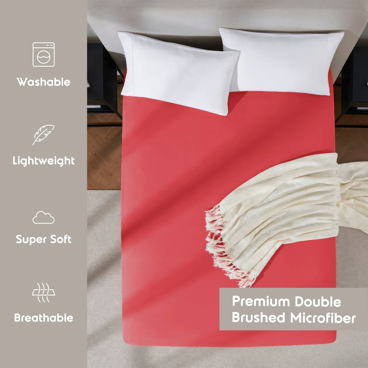 Virtu 1800 Extra Deep Fitted Sheet Queen / King / Cal King