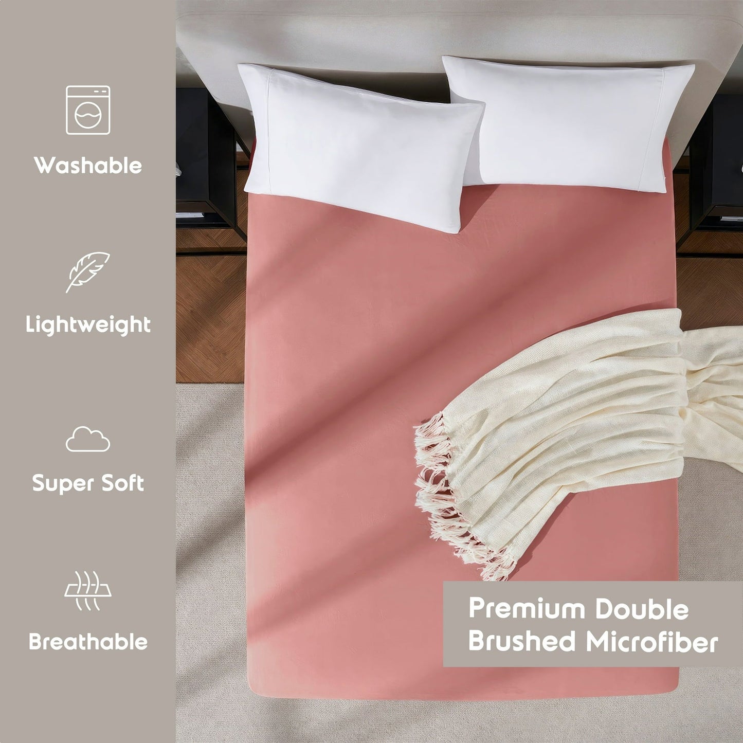 Virtu 1800 Extra Deep Fitted Sheet Queen / King / Cal King