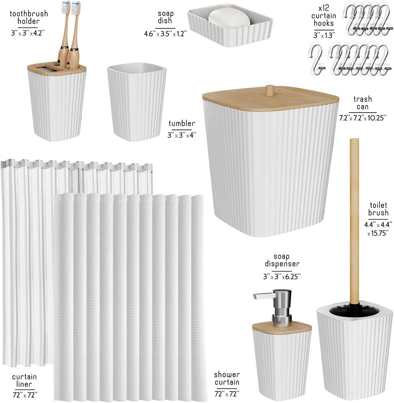 Clara Clark Bathroom Accessories Set