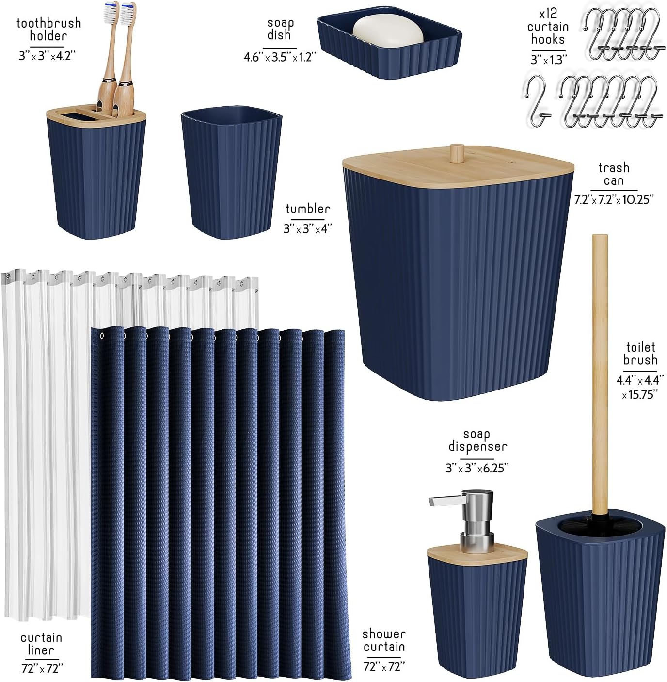 Clara Clark Bathroom Accessories Set