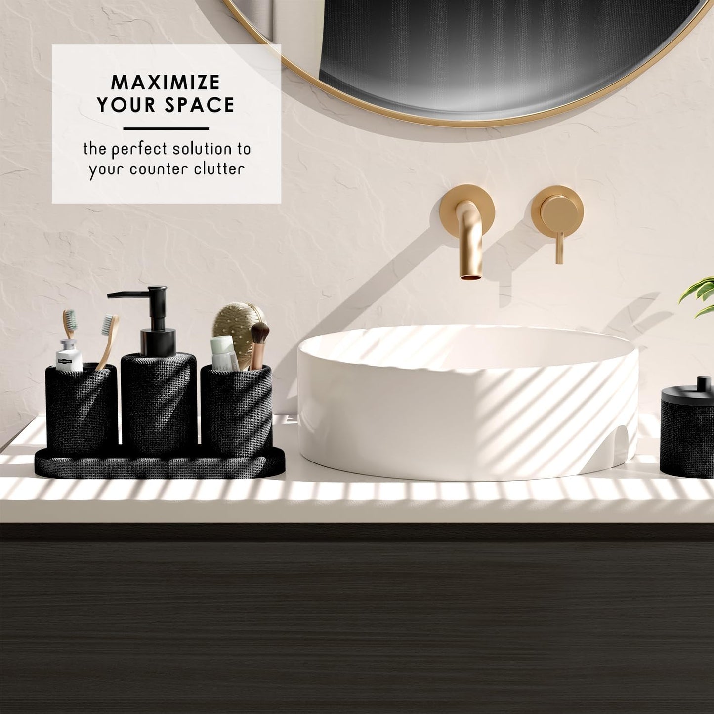 Clara Clark Polyresin Bathroom Accessories Set