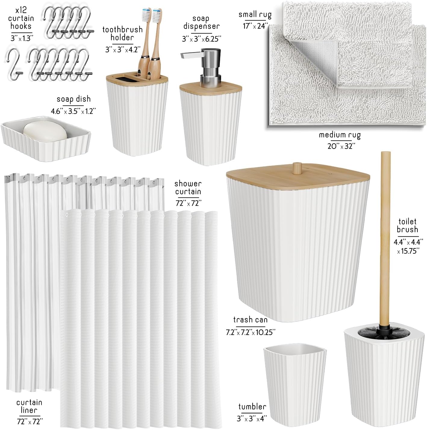 Clara Clark Bathroom Accessories Set